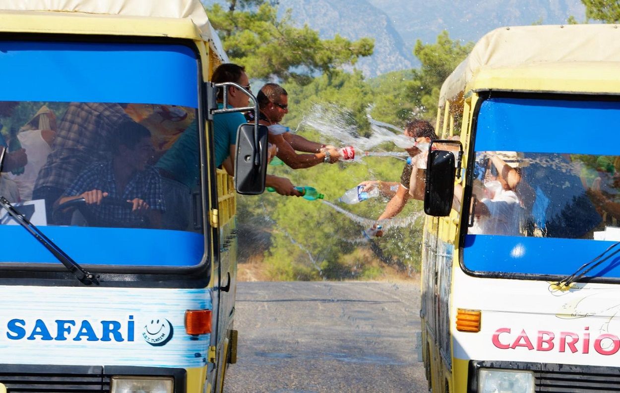 Cabrio Bus Safari at the Taurus Mountains from Side